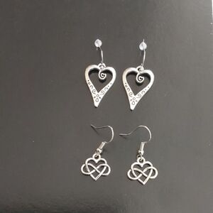 Heart Dangle Earrings 2 Pair